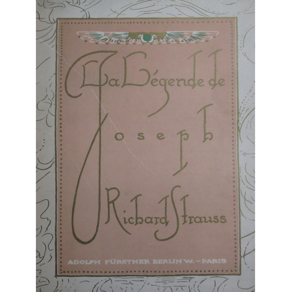 STRAUSS Richard La Légende de Joseph op 63 Piano seul 1914
