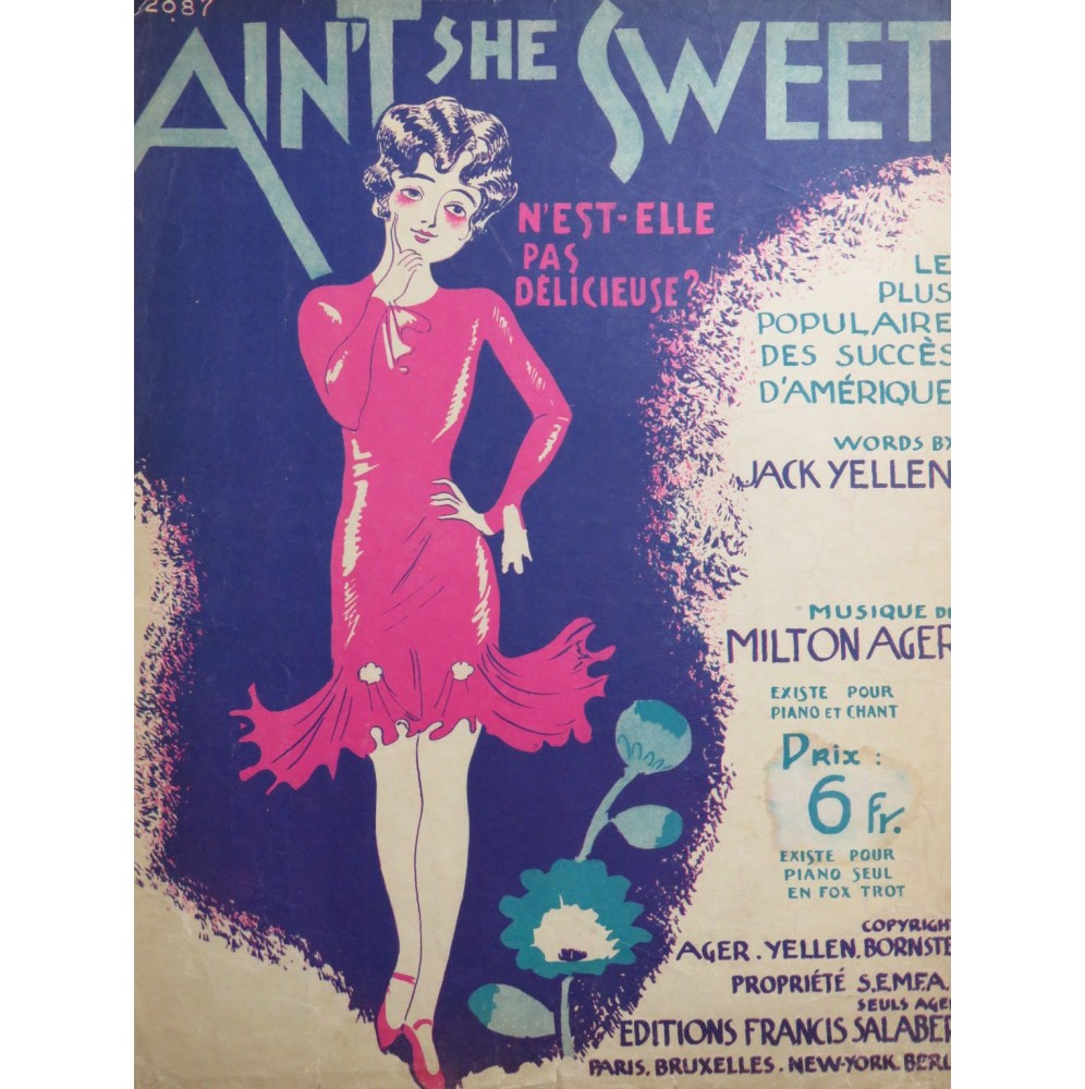 AGER Milton Ain't She Sweet ? Piano 1927