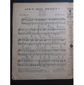AGER Milton Ain't She Sweet ? Piano 1927