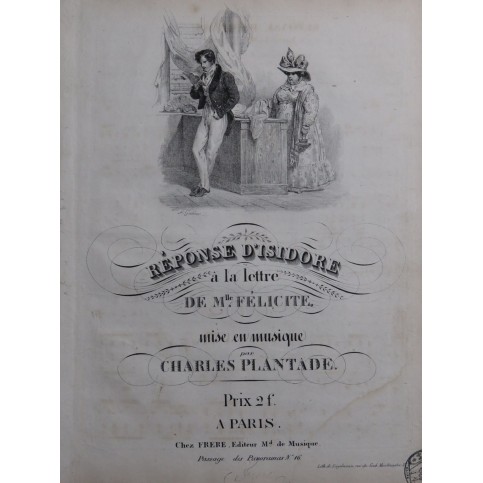 PLANTADE Charles Réponse d'Isidore Chant Piano ca1830