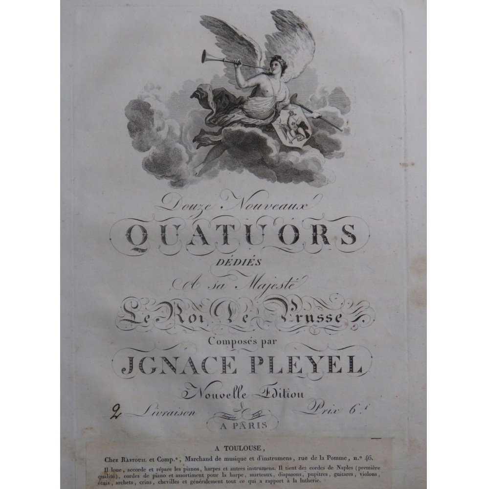 PLEYEL Ignace Trois Quatuors B. 334-336 Violons Alto Violoncelle ca1805