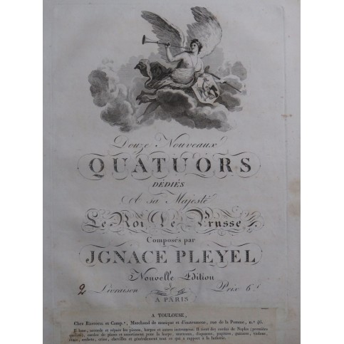 PLEYEL Ignace Trois Quatuors B. 334-336 Violons Alto Violoncelle ca1805