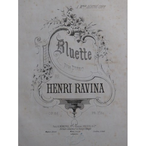 RAVINA Henri Bluette op 56 Piano ca1860