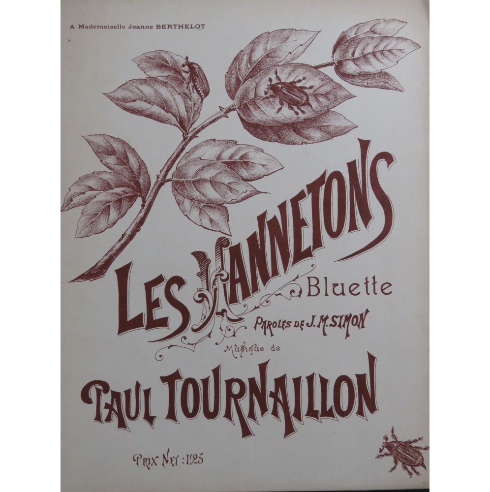 TOURNAILLON Paul Les Hannetons Chant Piano
