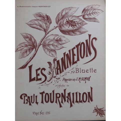 TOURNAILLON Paul Les Hannetons Chant Piano