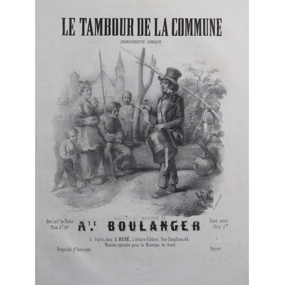 BOULANGER Auguste Le Tambour de la Commune Chant Piano ca1840