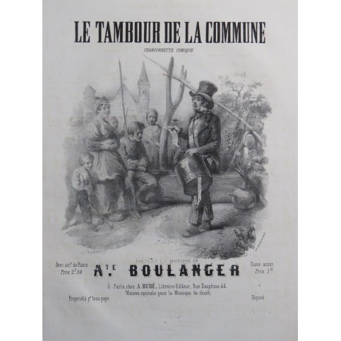 BOULANGER Auguste Le Tambour de la Commune Chant Piano ca1840