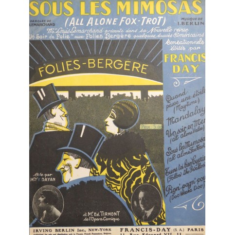 BERLIN Irving Sous Les Mimosas Chant Piano 1925