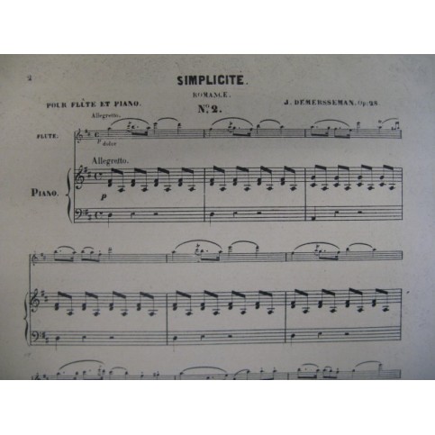 DEMERSSEMAN Jules Simplicité Flute Piano