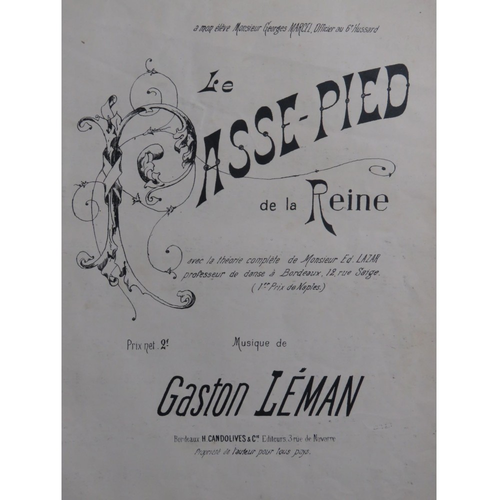 LÉMAN Gaston Le Passe-Pied de la Reine Danse Piano XIXe