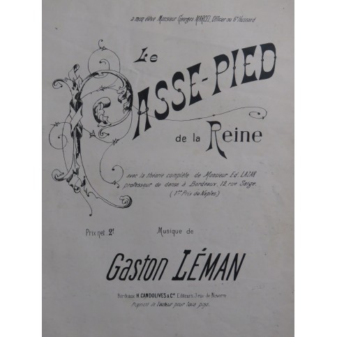 LÉMAN Gaston Le Passe-Pied de la Reine Danse Piano XIXe