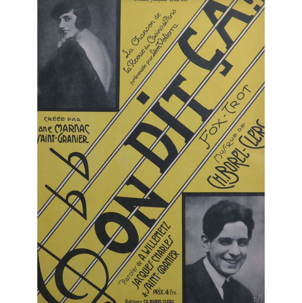 BOREL-CLERC Charles On dit ça ! Chant Piano 1923