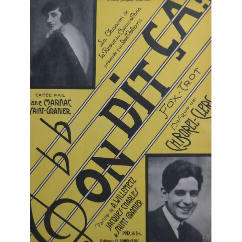 BOREL-CLERC Charles On dit ça ! Chant Piano 1923