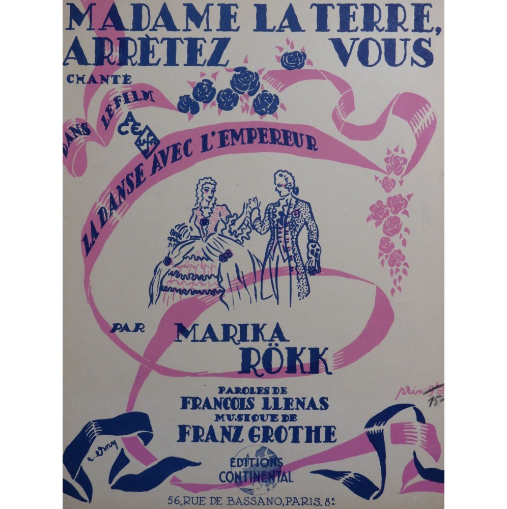 GROTHE Franz Madame la terre...arrêtez vous Chant Piano 1943