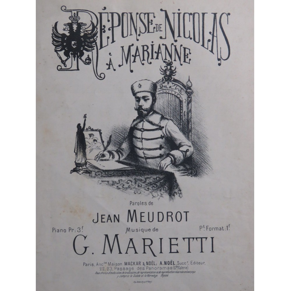 MARIETTI G. Réponse de Nicolas à Marianne Chant Piano ca1896