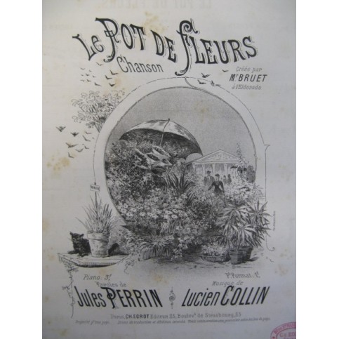 COLLIN Lucien Le Pot de Fleurs Chant Piano XIXe