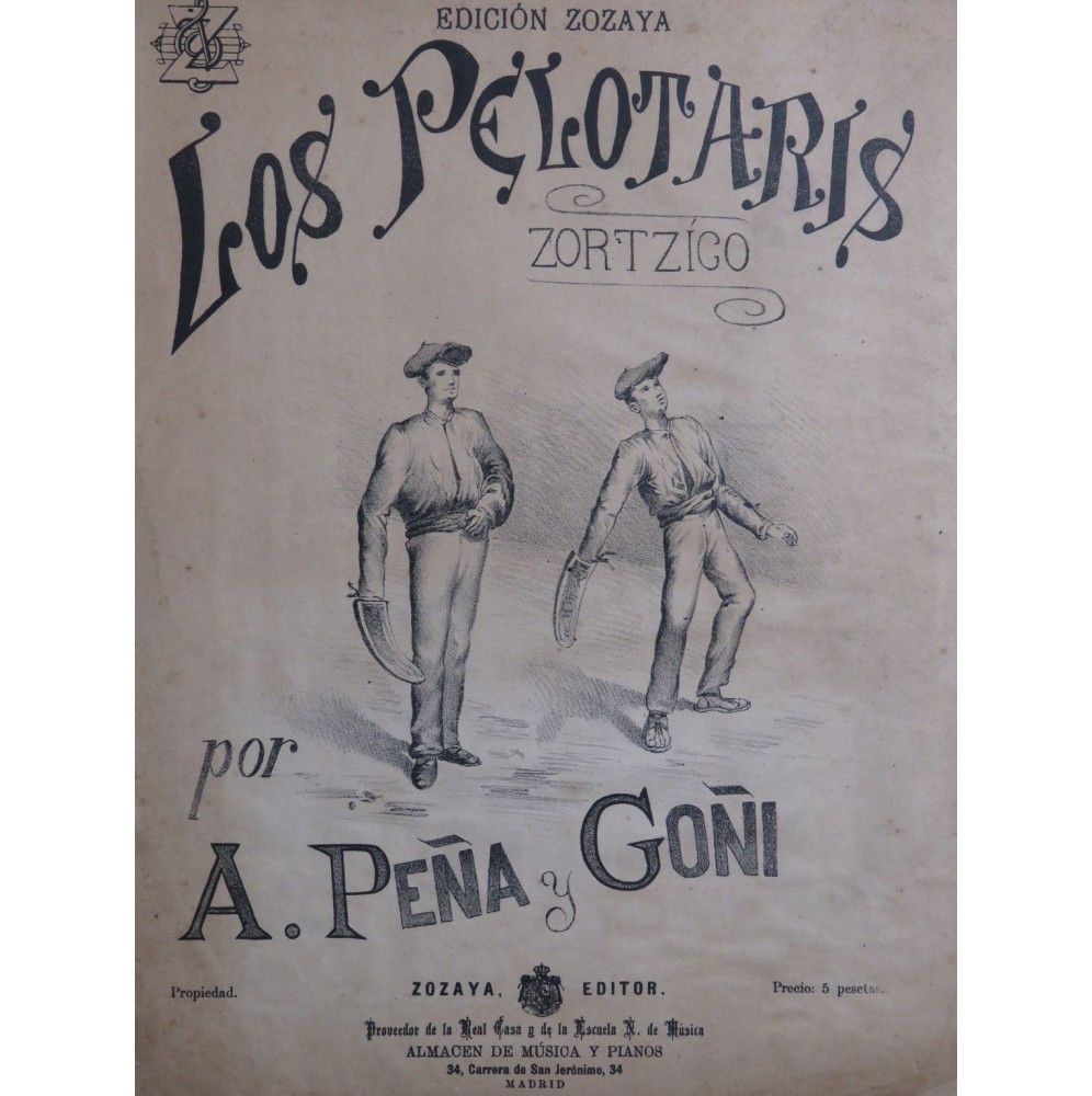 PENA Y GONI Antonio Los Pelotaris Zortziko Piano ca1885