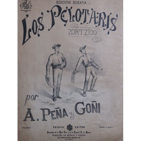 PENA Y GONI Antonio Los Pelotaris Zortziko Piano ca1885