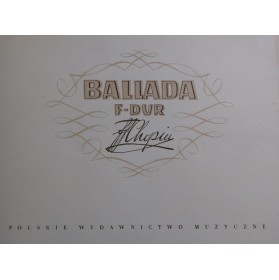 CHOPIN Frédéric Ballada F...