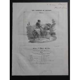 GRISAR Albert Les Laveuses du couvent Dédicace Chant Piano ca1840