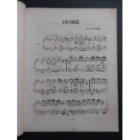 HAENDEL G. F. Air varié Piano XIXe