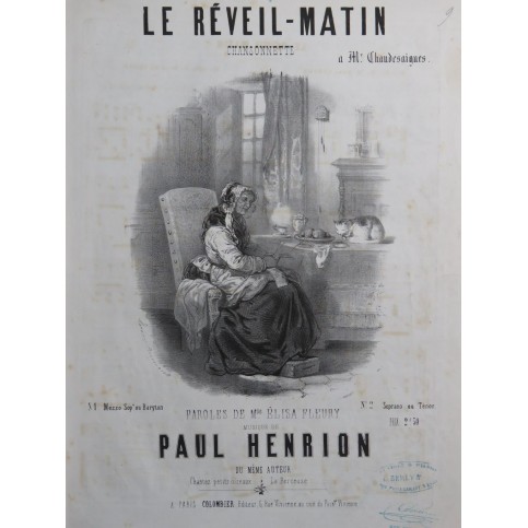 HENRION Paul Le Réveil-Matin Chant Piano ca1853