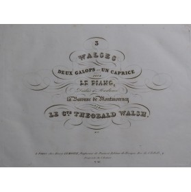 WALSH Théobald Trois Valses...