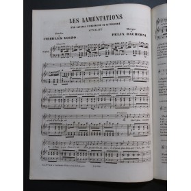 DAUBERNY Félix Les Lamentations Chant Piano ca1850