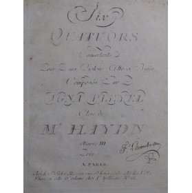 PLEYEL Ignace Six Quatuors...