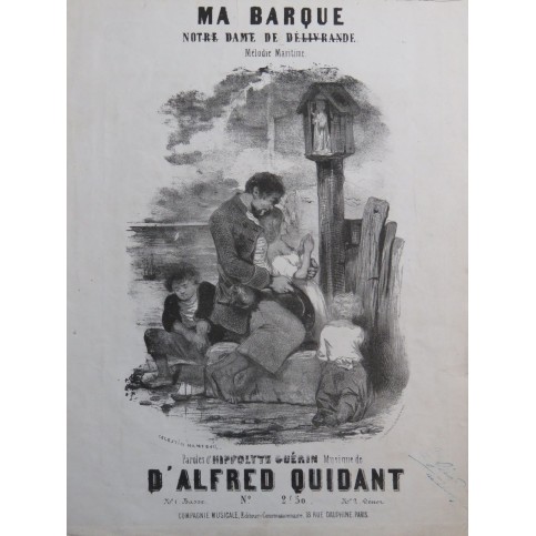 QUIDANT Alfred Ma Barque Chant Piano ca1850