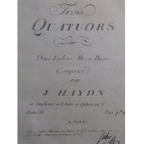 HAYDN Joseph Trois Quatuors...