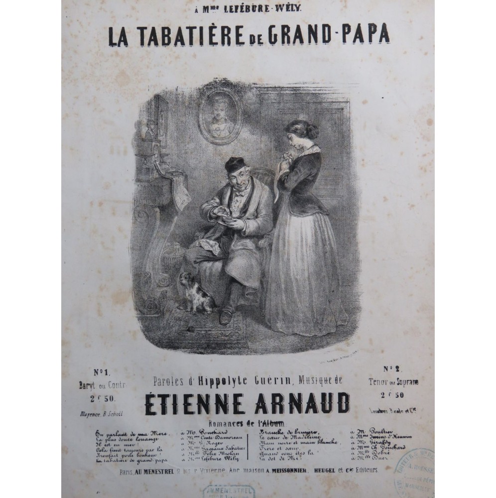 ARNAUD Étienne La Tabatière de Grand Papa Chant Piano ca1850