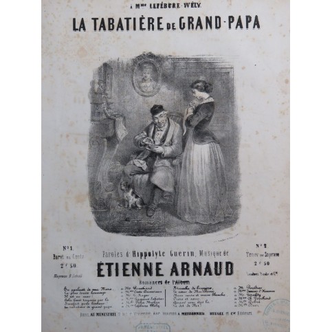 ARNAUD Étienne La Tabatière de Grand Papa Chant Piano ca1850