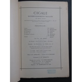 MASSENET Jules Cigale Divertissement Ballet Piano 1903