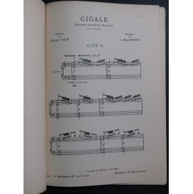 MASSENET Jules Cigale Divertissement Ballet Piano 1903