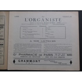 L'Organiste 4e Année No 9 Boëly Collin Courtonne Orgue 1938