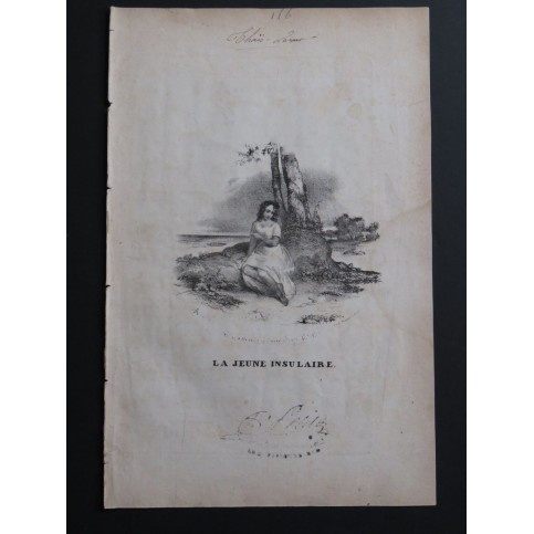 PANSERON Auguste La jeune insulaire Chant Guitare ca1830
