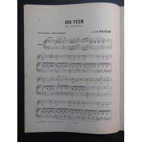 HOLTSEM L. A. Sub Tuum Dédicace Chant Orgue 1883