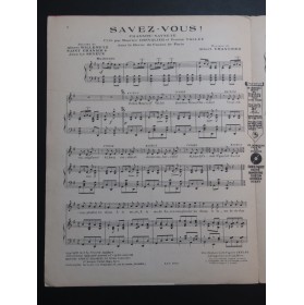 CHANTRIER Albert Savez-vous Chant Piano 1925