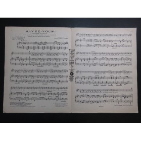 CHANTRIER Albert Savez-vous Chant Piano 1925