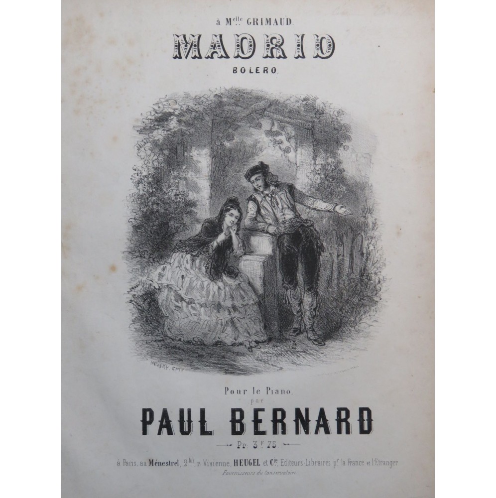 BERNARD Paul Madrid Piano ca1856