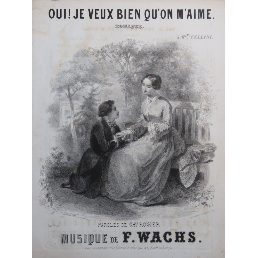 WACHS Frédéric Oui ! je veux bien qu'on m'aime Chant Piano ca1880
