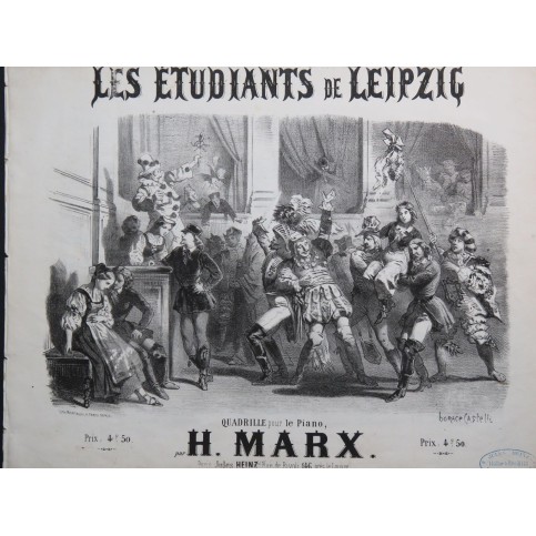 MARX Henri Les Étudiants de Leipzig Piano ca1850