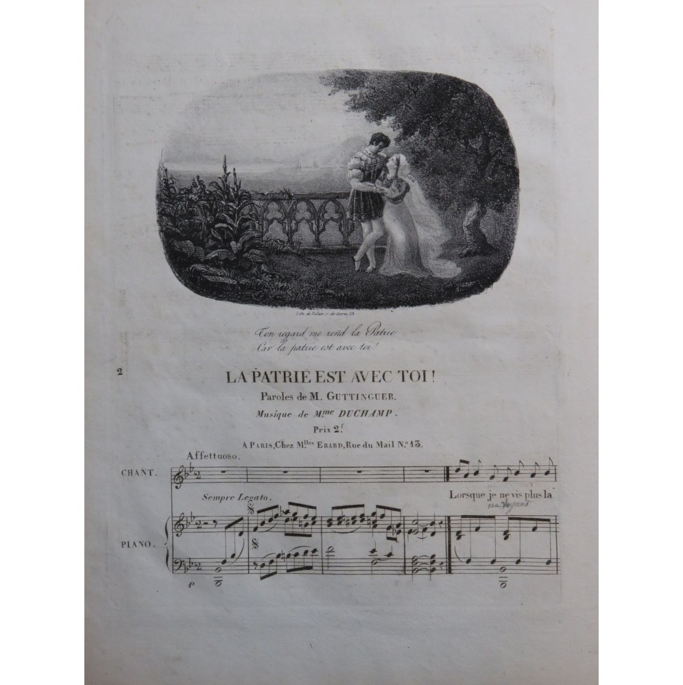 DUCHAMP La Patrie est avec toi ! Chant Piano ca1830