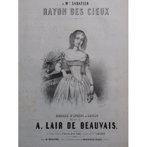 LAIR DE BEAUVAIS Alfred Rayon des Cieux ! Chant Piano ca1847