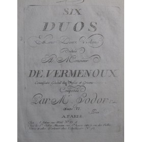 FODOR Josephus Six Duos op...