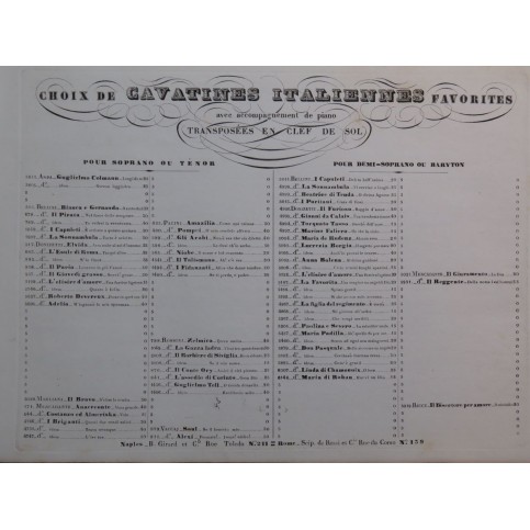 DONIZETTI G. La Favorita Romanza Chant Piano ca1840