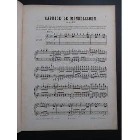 MENDELSSOHN Caprice op 16 No 2 Piano ca1878