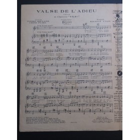 YVAIN Maurice Valse de l'Adieu Chant Piano 1928
