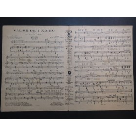 YVAIN Maurice Valse de l'Adieu Chant Piano 1928